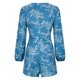thumbnail image 4 of Mujeres Pantalones Cortos Casual, Floral V-Cuello Sudadera Romper, Cintura Elástica de Moda con Bolsillos Verano, 4 of 5