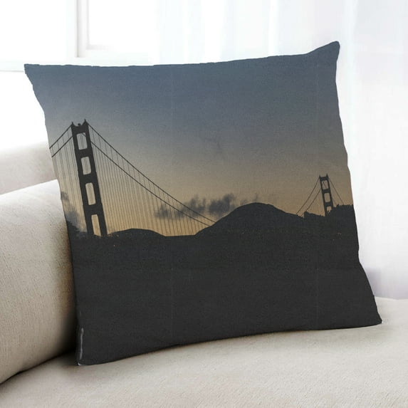 Ahgly Company Sites Golden Gate Bridge Indoor Throw Pillow, 18 inch by 18 inch