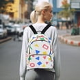 thumbnail image 7 of FORMRS Mini Backpack Purse for Women Travel Daypack Casual Shoulder Bag, Blue Retro Triangles, 7 of 7