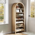 thumbnail image 6 of Gaderth 71" Tall Arched Display Cabinet, 7-Tier Adjustable Shelf Bookcase, Kitchen Pantry, Entryway Shoe Cabinet for Living Room, Dining Room, Bathroom, Hallway, 6 of 7