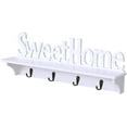 thumbnail image 1 of Perchero de pared Sweet Home, colgador de puerta, perchero para abrigos, sombreros, ropa y llaves (blanco), 1 of 8