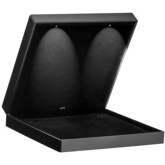 LED Light Up Necklace Gift Box - Large Square Jewelry Display Case with Black Velvet Interior for Proposals, Engagement & Wedding, Luxury Keepsake Gift Box
