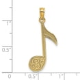 thumbnail image 3 of 14k Yellow Gold Solid Music Note Pendant Necklace 34.25x13mm Wide Pendant for Women - .7 Grams, 3 of 3