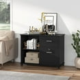thumbnail image 3 of Tribesigns 2-Drawer File Cabinet, Mobile Lateral Filing Cabinet with Lock and Wheels, Storage Cabinet Pinter Stand with 2 Open Shelves for Home Office, 3 of 7