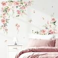 thumbnail image 4 of Large Pink Flower Wall Decals Hanging Vine Floral Wall Stickers Baby Nursery Girls Bedroom Living Room Wall Decor, 4 of 4