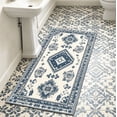 thumbnail image 2 of 3 Piece Kitchen Carpet Floor Mat Set, Ethnic Retro Blue White Styling Rug, Decorative Textured Floor Mat for Household Kitchen Daily Use, 2 of 9