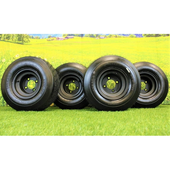 Antego Tire and Wheel 18x8.50-8 with 8x7 Matte Black Wheel Assembly for Golf Cart & Lawn Mower (Set of 4)