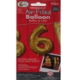 thumbnail image 2 of Anagram 78534 16 in. Number 6 Gold Shape Air Fill Foil Balloon, 2 of 2