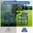 thumbnail image 3 of Eclife Set of 2 outdoor patio dining chairs Plastic Plywood Weather Resistant for Balcony Deck Pool Lawn Garden Backyard, Blue, 3 of 9