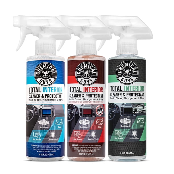 Chemical Guys Total Interior Spray Limpiador y Protector Paquete de 3 de 473 ml