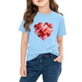 thumbnail image 4 of Xdegoge Kids Girls Heart Cluster T-Shirt, Shiny Red and Pink Hearts for Valentine’s Day, Stylish Outfit for Babies to Teens 3-10Y, 4 of 9