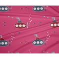 thumbnail image 4 of oneOone Polyester Lycra Pink Fabric Submarine & Fish Ocean Sewing Material Print Fabric By The Yard 56 Inch Wide, 4 of 4