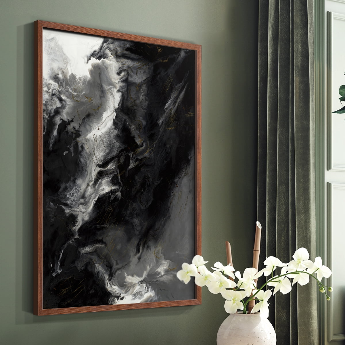 Changes Framed Print in Brown Solid Wood Framed Print No Nail Hanging