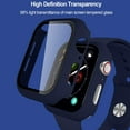 thumbnail image 5 of [3 Pack] Case Compatible with Apple Watch 44mm SE Series iWatch 6 5 4 Built-in Screen Protector, All-Around Ultra-Thin Bumper Full Cover Hard PC Protective Case, Black, Navy Blue, White,3 Pack, 5 of 5