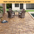 thumbnail image 5 of Set of 30 Premium Acacia Wood Interlocking Deck Tiles - All-Weather Waterproof Wooden Flooring for Patio, Balcony, Porch, Garden, Indoor & Outdoor Use (Golden Teak Finish, Round Joints), 5 of 9