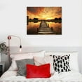 thumbnail image 4 of PIKWEEK  Landscape Artworks Pictures Wall Art: Stairway to Heaven’s Sunset Stunning Lake Bridge Print on Canvas for Living Room, 4 of 4