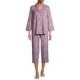 thumbnail image 2 of Secret Treasures 3/4 Sleeve Notch Collar Pajamas Set (Women's), 2 of 6