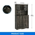 thumbnail image 4 of Uforic Kitchen Pantry Cabinet with Doors & Shelves, Storage Cabinet with Tilt Out Design for 13-gal Trash Bin, Dark Oak, 4 of 8