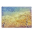 thumbnail image 1 of Nature Cutting Board, Autumn Trees Gulls Skying in Sky Watercolor Paintbrush Fall Art, Decorative Tempered Glass Cutting and Serving Board, Large Size, Blue Marigold Yellow, by Ambesonne, 1 of 1