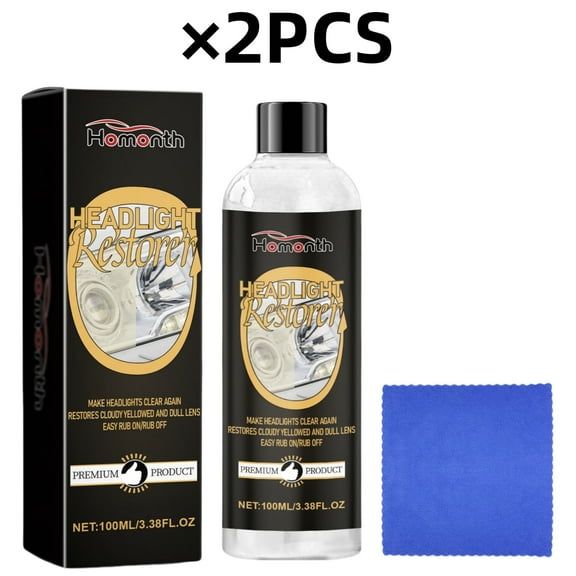 2 Sets Car Ceramic Headlight Restoration Kit - Ceramic Coating that Restores Headlights to New, Automotive Headlight Restorer