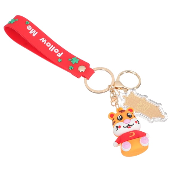 DEEPCRAFF 1Pc Chinese New Year's Keychain Cartoon Tiger Keychain Pendant Assorted Color
