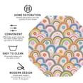 thumbnail image 4 of Pofeuu Rainbow Flowers Print Leather Coasters Set of 6, Round Cups Mugs Mat Pad for Home Kitchen Heat Resistant Drink Coasters,Octagon, 4 of 7