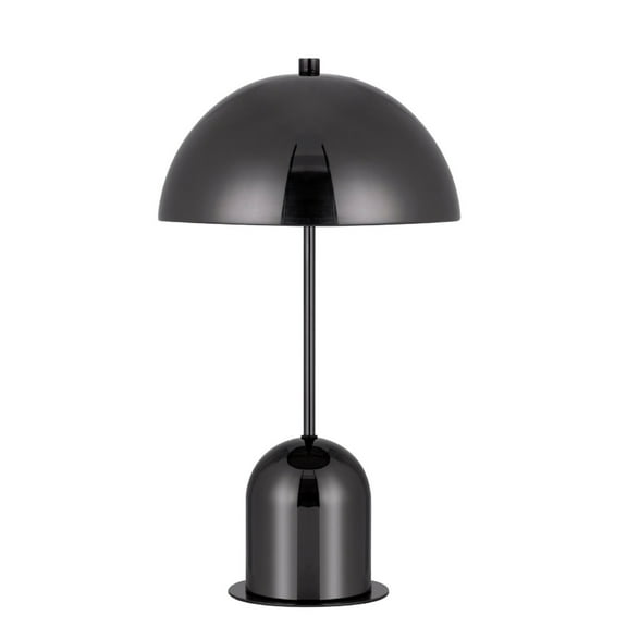 20 Inch Metal Accent Table Lamp Dome Shade, Black- Saltoro Sherpi