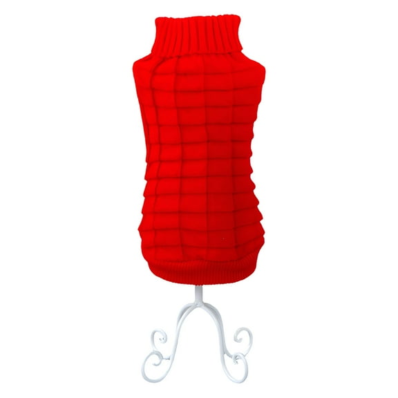 TELOLY 1Pcs Dog Sweater,Polyester Dog Clothes,Girl Dog Clothes,Red,Xs