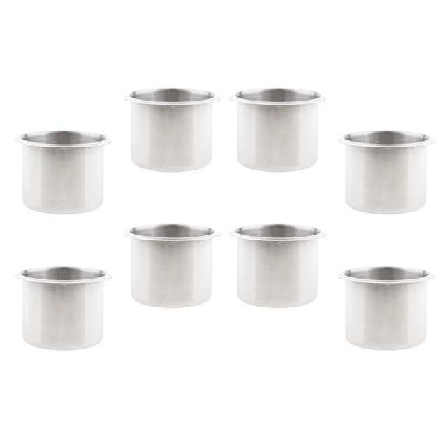 Juego de 8 Portavasos universales cromados Zulema para pontones marinos de coche RV
