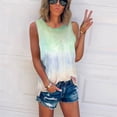 thumbnail image 2 of KaLI_store Tank Top for Women Loose Fit Sleeveless Tops Casual Pleated Summer Flowy Cami Shirts Blouse Green,M, 2 of 3