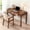 Walnut, variant on Leumius Solid Wood Desk with Drawers, Standing Desk with Smooth Edges, Home Office Desk for Small Spaces, Mid Century Modern Desk for Study Bedroom Living Room Office Walnut