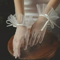 thumbnail image 5 of 1Pair Satin Lace Bridal Short Gloves for Wedding Opera Dinner Party White 310x220x2mm, 5 of 7