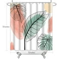 thumbnail image 4 of Boho Abstract Leaves Shower Curtain, Hawaii Mid Century Tropical Plant Minimalist Aesthetic Bathroom Decor Shower Curtain, 4 of 6