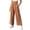 Khaki, variant on Women's Casual Solid Color Wide Leg Pants, Elastic Waist with Pockets, Loose-Fit Trousers for Daily Wear Navy S