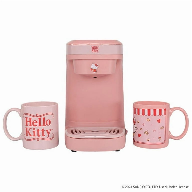 Uncanny Brands Hello Kitty Coffee Maker Gift Set, Single-Serve, 2