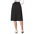 thumbnail image 3 of INSPIRE CHIC Pleated Midi Skirt for Women Vintage High Waisted Flowy A-Line Casual Work Skirts L Black, 3 of 5