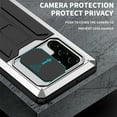 thumbnail image 6 of ELEHOLD for Samsung Galaxy S22 Ultra Heavy Duty Case, Metal Frame Triple-Layer Armor Military Grade Shockproof Kickstand Screen Protector Camera Lens Sliding Anti-Scratch Rugged Case,Silver, 6 of 7