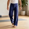 thumbnail image 2 of YABCSAZ Mens Yoga Pants Breathable High Stretch Straight Leg Elastic Waist Loose Fit Casual Athletic Track Pants Workout Gym Running Trousers, 2 of 7