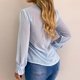 thumbnail image 4 of Blusa de manga larga con cuello en V para mujer, sexy, de gasa, con malla transparente Pompotops gfhjh5375, 4 of 7