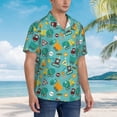 thumbnail image 5 of Balery Trucks And Excavators Print Men's Hawaiian Shirts Short Sleeve Beach Shirt Relaxed Fit Vacation Button Down Shirts-X-Large, 5 of 9