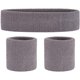thumbnail image 1 of 1 par de pulseras deportivas para hombres y mujeres, pulsera de algodón suave, pulsera absorbente de sudor, gris, 1 of 5