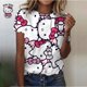 thumbnail image 3 of Camiseta de algodón de Hello Kitty para mujer, camiseta de verano con estampado de dibujos animados y cuello redondo, camisa de manga corta para mujer, chándal, ropa holgada, 3 of 5