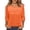 Orange, variant on Women Tops Long Sleeve Blouses Dressy Casual Crewneck Pleated Tunic Shirts Loose Fashion Clothes