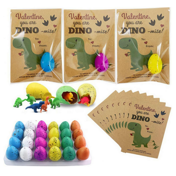 Easter Dinosaur Eggs Greeting Cards for Kids, Hatching Dinosaur Eggs Greeting Cards-5Pcs