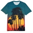 thumbnail image 5 of Youpwaven Men's Hawaii Tropical Graphic T-Shirt, All-over Palm Tree Sunset Print Summer Tee, Casual Short Sleeve Crew Neck Beach Top, Soft Vacation Apparel, 5 of 7