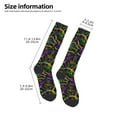 thumbnail image 5 of Daiia Sports Socks Neon Mardi Gras Printed Novelty Crew Socks for Men Women Knee High Socks Cotton Socks Soft & Breathable Support Unisex Socks, 5 of 9