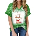 thumbnail image 1 of Tops Para Hombre Y Para Mujer Tops Con Estampado de Navidad Camisetas de Manga Corta Con Cuello en V de Alce Sueltas Casuales Odeerbi ODB182231, 1 of 6