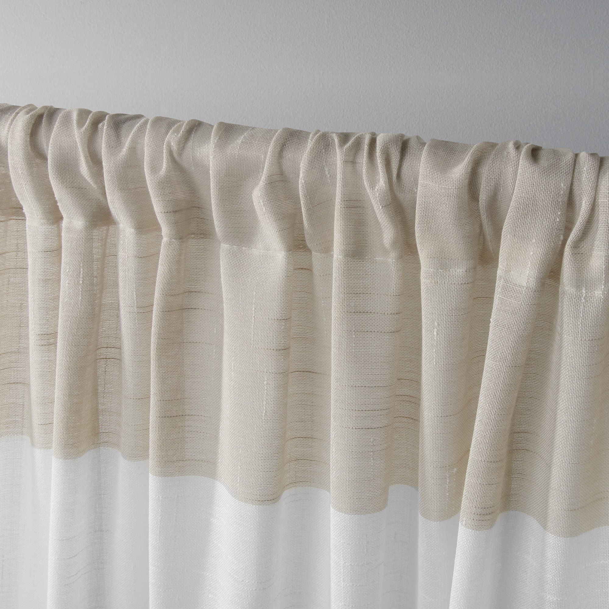 Exclusive Home Curtains 2 Pack Darma Sheer Linen Rod Pocket Curtain Panels, Linen, 50x84