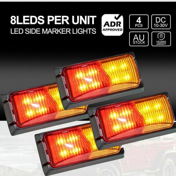 Luces traseras de advertencia LED de 8 LED para coche y camión, luces traseras impermeables, luces de señalización de doble cara para remolque, 10-24 V