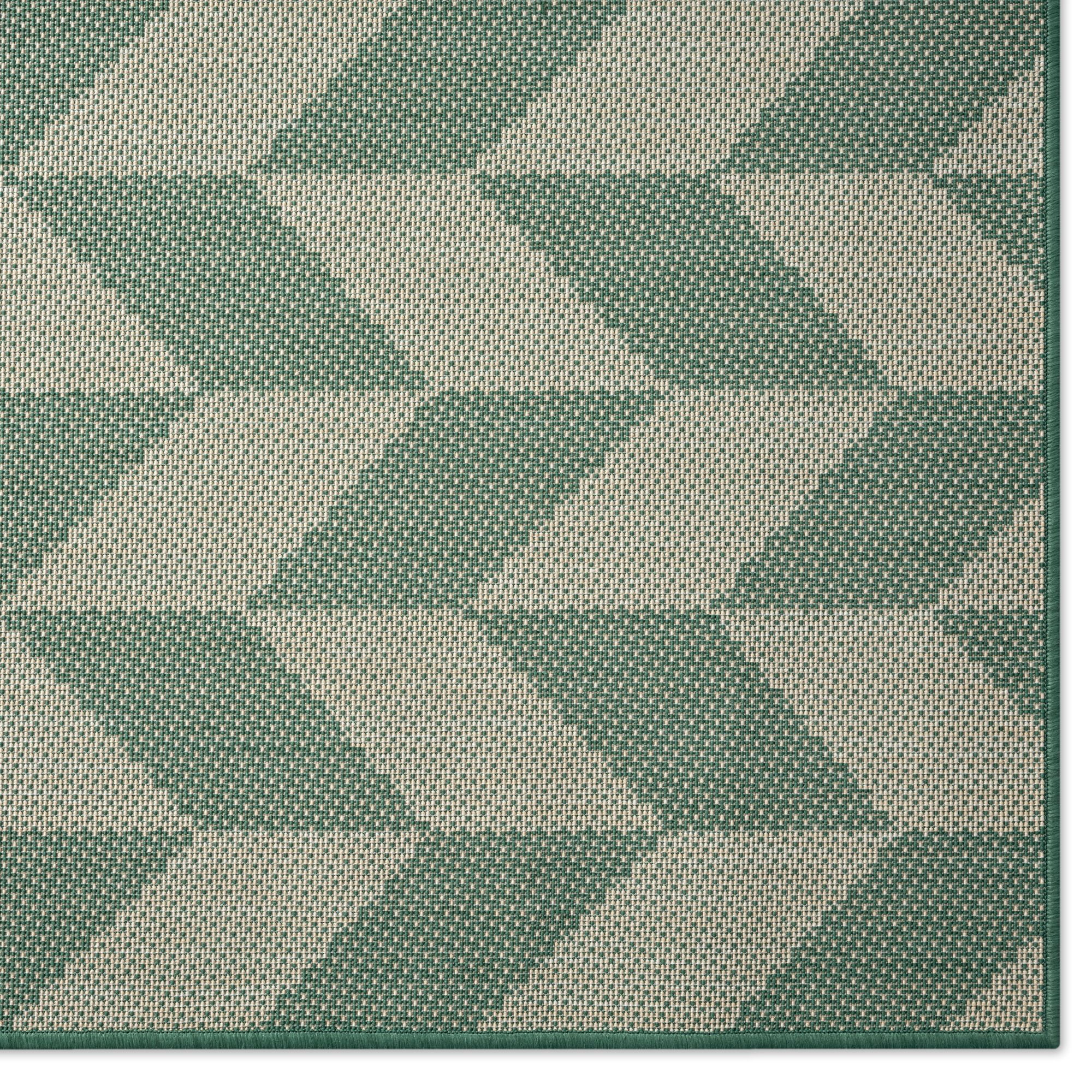 Nicole Miller New York Patio Country Calla Contemporary Herringbone Indoor/Outdoor Area Rug, Beige/Green, 6'6"x9'2"
